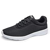BRKVALIT Herren Damen Laufschuhe Sportschuhe Freizeit Turnschuhe Sneaker Breathable Mesh Leichtgewicht Athletic Schuhe,Schwarz#1 43EU