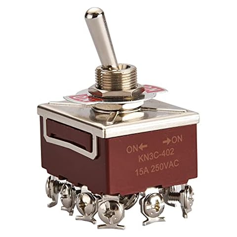 Heschen Metall-Kippschalter Wechselschalter, zweipoliger Doppel-Umschalt-Schalter Cover