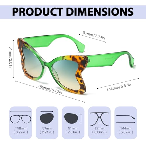 Chicid Oversized Sunglasses for Women, Trendy Butterfly Big Large Frame Sun Glasses UV400 Protection3