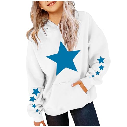 Genérico - Chaleco para niña, largo con capucha, para niñas, con capucha y cuello largo, para niña, talla grande, diseño de chicas, blanco, 4-5 Años