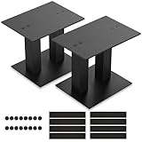 BQKOZFIN スピーカースタンド 卓上 小型 金属製 天板:240mm×210mm 高さ:250mm 耐荷重30kg [2台1組]