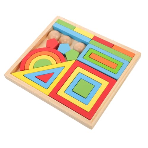 HEMOTON 1 Juego Juguete de Bloques de construcción del Arco Iris Toys Stacking Game The Learning Game Juguetes educativos Juguetes de reconocimiento Juguete Educativo de Madera
