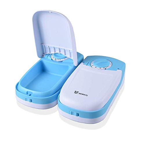 WOPET Automatic Dog and Cat Feeder Pet Feeder Bowl 2-Meal Multicolor Arbitrary Combination(Blue)