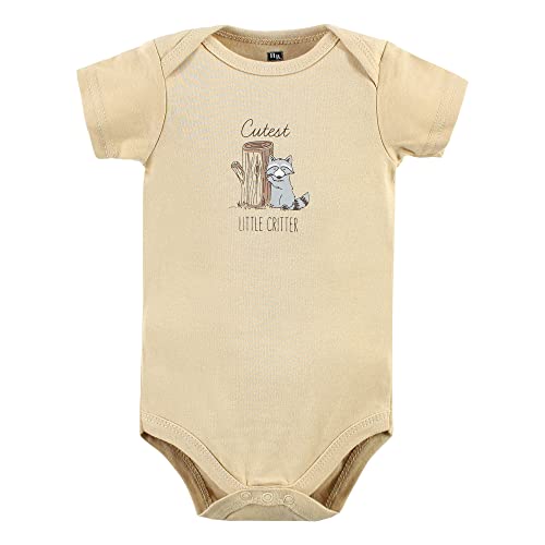 Image of Hudson Baby Unisex Baby Cotton Bodysuits, Forest Deer 5-Pack, 9-12 Months