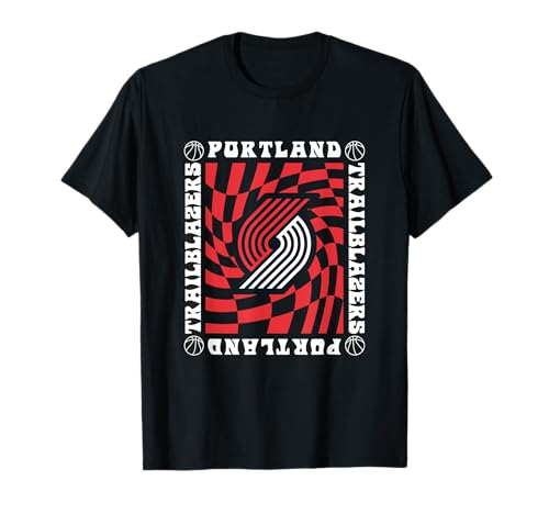 NBA Portland Trail Blazers Retro Checkerboard Wave T-Shirt