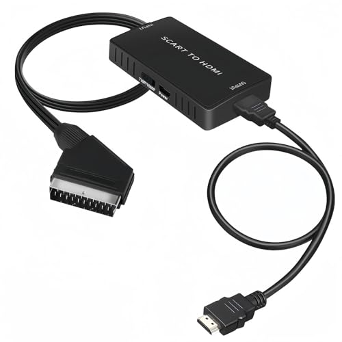 Convertidor Euroconector a HDMI Con Interruptor 720p/1080p - Adaptador Para Monitor de TV, Proyector - Compatible Con Reproductor DVD, VHS, STB y Xbox