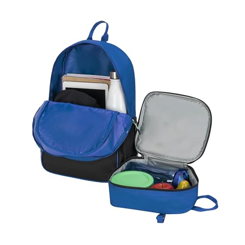 Image of PUMA Unisex Kid's Colony Lunch Kit & Backpack Combo, Vivid Blue /Black /Aquatic, Medium