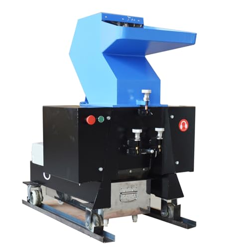 LGXEnzhuo 4000W Plastic Shredder Bottle Cans Crusher Steel Blade Plastic Crushing Grinding Machine Heavy Duty Granulator Chipper 330-440 LB/H Blue 220V