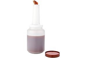 Restaurantware 2 qt Plastic Quick Pour Storage Container Bottle for Bar Storage