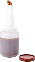 Vista 17 de Restaurantware - Botella vertedora de jugo de 2.5 cuartos de galón, 1 recipiente resistente a fugas para almacenar y verter - Tapa dispensadora, Rojo