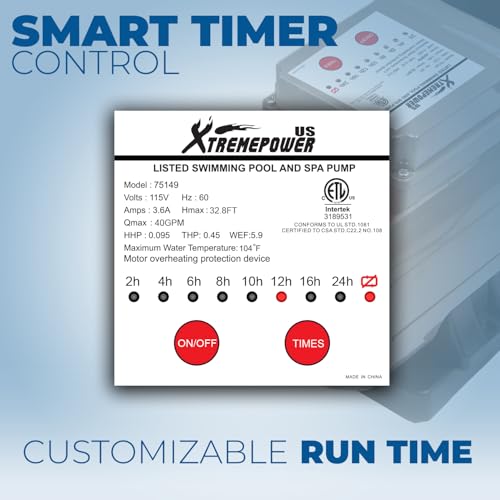 Image of XtremepowerUS 13 inch Sand Filter Pump System for Above Ground Pools, 3 /4 HP 2460 GPH Pool Pump with Timer, 4-Way Multi-Port Valve, for Pools Up to 10,000 Gallons
