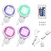 Luces para Gabinetes LED 4PCS RGB Kit de Luz del Gabinete Delgado Forma Redonda Color-Cambiante Ajustable con Control Remoto Para Armario Pasillo Vitrina Cocina Garaje
