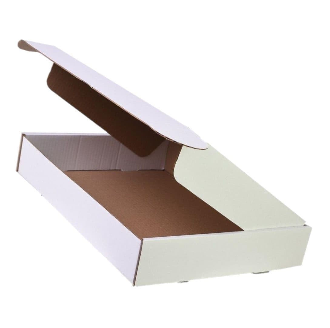 UKPSOLTD 5 x White Hinged Lid Cardboard Packing Boxes - 440 x 349 x 79mm RM Postal Service OLD Maximum Small Parcel PIP External Size - Corrugated Packaging Shipping Cartons