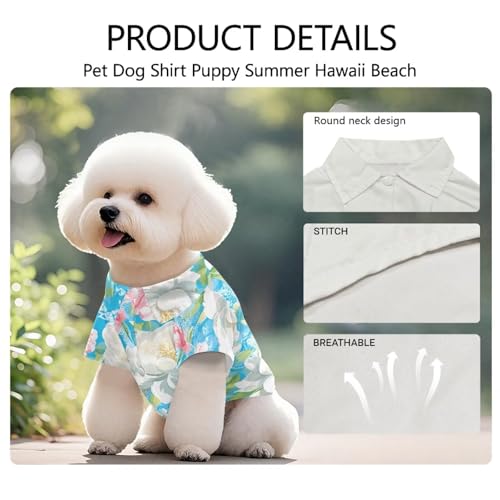 Disfraz hawaiano para perro con diseño Peonía blanca L miniatura 6