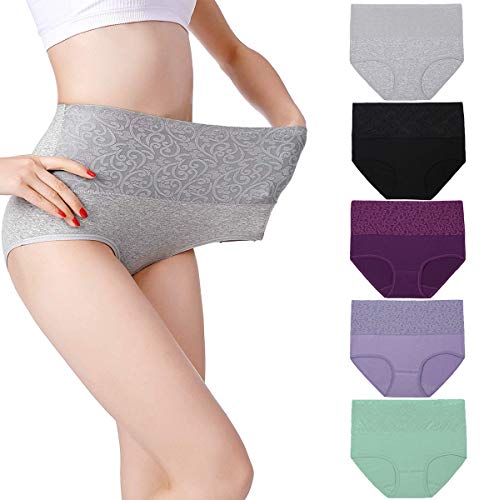 Fulyou Braguitas Culotte Algodón para Mujer Bragas de Cintura Alta Cómodo Faja Reductora Ajustan