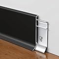 FCSOTSPS Aluminium Baseboard Trim - 2.3 Inch x 20.5 Feet Wall Baseboard Molding, Durable Metal Skirting Baseboard Floor Molding & Trim (5 PCS,Black)