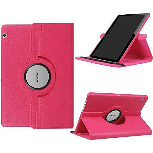 MUNDDY- Funda GIRATORIA 360º con Soporte para Huawei MediaPad T3 10 (9.6 Pulgadas),rotable 360° (Solo la Funda, Rosa)