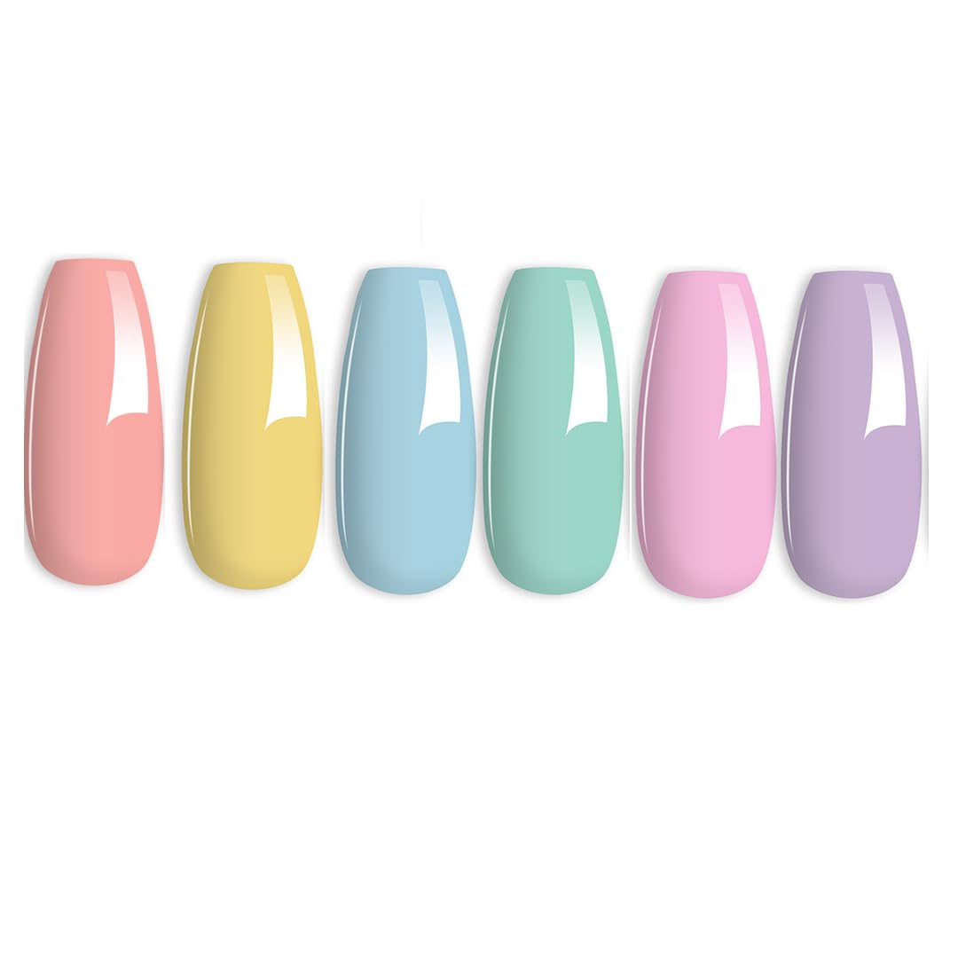Gel Polish For Nail Art Set Of 6 Pvs UV Lamp Dry (Set 1, Pastel Paradise, 6) Gel Polish For Nail Art Set Of 6 Pvs UV Lamp Dry (Set 1, Pastel Paradise, 6)