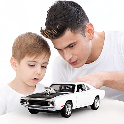 Image of DARVICE Exclusive Alloy Die Cast Metal Car 1:32 Scale Model Fast and Furious Pull Back Diecast Pullback Toy car with Openable Doors & Light, Music Toy Car for Kids