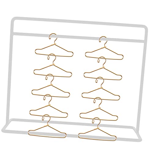 BESTonZON Organize Doll Clothes 11pcs Mini Hangers Iron Doll Coat Hangers Sturdy and Easy to Carry for Dollhouse