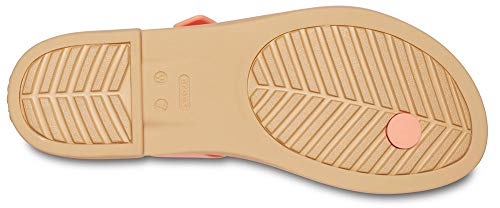 Image of crocs Women's Tulum Toe Post W Grapefruit /Tan Fashion Sandal-6 UK (W8) (206108)