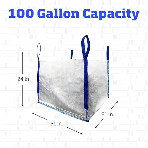 DURASACK Sacos de lixo resistentes Builder's Bulk 100 galões de polipropileno tecido branco sacos d
