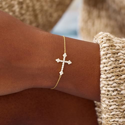 Image of STORYJEWELLERY Christian Gifts for Women, Cross Bracelet, Encouragement Religious Gifts for Women, Inspirational Faith Gift, Confirmation and Baptism Gift