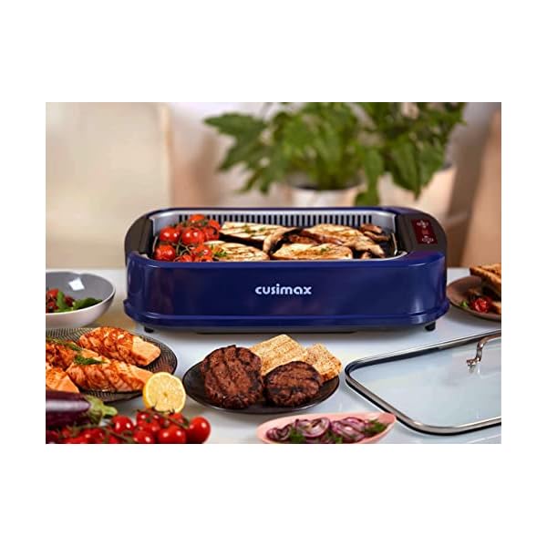 CUSIMAX Steak Grill | 1500W Tischgrill Elektrisch | BBQ-Grill für drinnen und draußen | Elektrogrill mit deckel, Touchscreen-Temperaturregelung, Ölauffangwanne und Abnehmbare Grillplatte – Bild 7