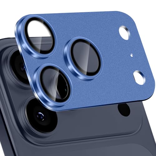 #Commissioniguadagnate<br>Protezione Lente Pellicola per i-Phone 17 Pro 5G 9H Metallo Vetro Temperato Lega di Alluminio Protettore Fotocamera HD Protettiva Obiettivo Fotocamera per i-Phone 17 Pro 5G - Blu