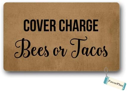 Doormat Cover Charge Beer Or Tacos Outdoor/Indoor Non Slip Decor Funny Floor Door Mat Area Rug for Entrance 15.7x23.6 inch