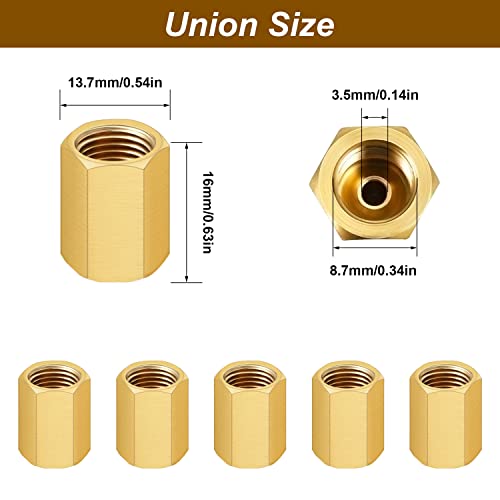 Weideer 15Pcs 3/8"- 24 Threads Brass Brake Line Fittings Kit For 3/16" Brake Line Tube(5 Unions, 10 Nuts) #TOP1