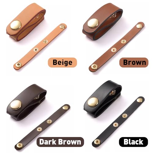 6 PU Leather Handbag Strap Shortener,Bag Protector for Handbag,with Brass Button Handle Wrap Cover for Handbags and Shoulder Bags (Brown)4
