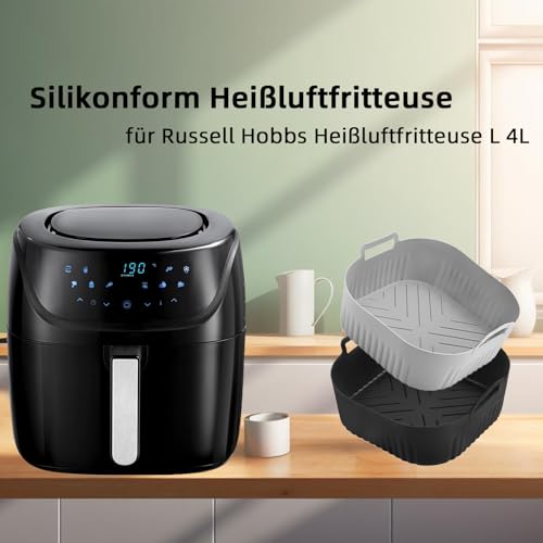 Air Fryer Liners Silicone, 2 PCS Air Fryer Liners for Philips NA229 4.2 L/ HD9255 4.1L, Silicone Air Fryer Liner for Russell Hobbs 4L 4.3L and Other Air Fryer 4L-5L - Image 5