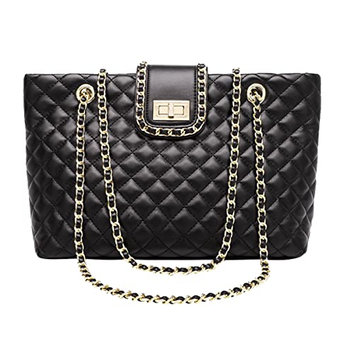 Bolso tote grande acolchado para mujer doble correa miniatura 1