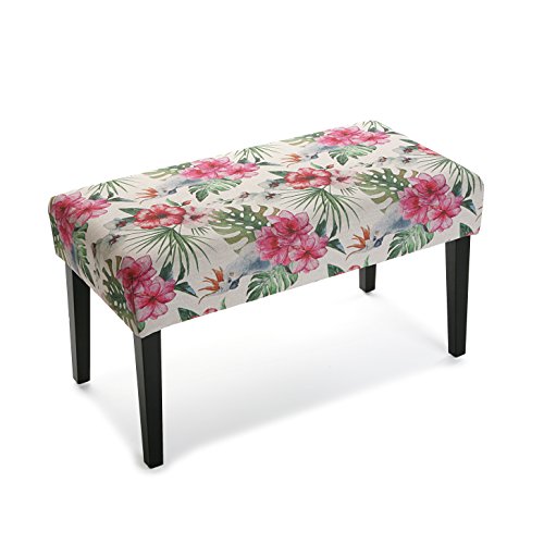 Versa 21350150 Taburete pie de cama Flores 4, 45x40x80 cm, Multicolor, Banco