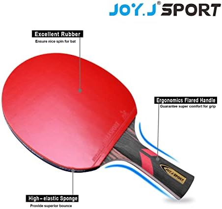 JOYJ Professional Table Tennis Paddle with Case, ITTF Approved Ping Pong Racket, Perfect for Intermediate