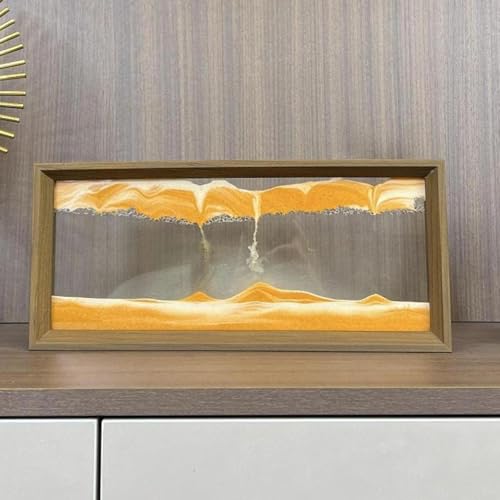 TRENDIVIBE Dimensional Sandscape Art, Sturdy Wood Frame, Modern Desktop Decor Decoration Desert Yellow 17 * 37cm TRENDIVIBE Dimensional Sandscape Art, Sturdy Wood Frame, Modern Desktop Decor Decoration Desert Yellow 17 * 37cm