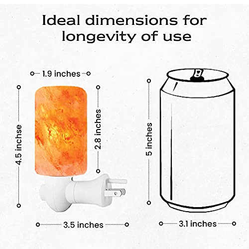 Nextgrade 100% Authentic Himalayan Salt Lamp Night Light - Hand Carved Natural Pink Crystal Rock Salt From The Himalayas, Etl Listed 360 Rotatable Wall Plug, For Room & Meditation Decor; 1 Extra Bulb #TOP1