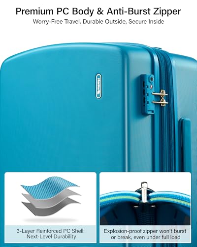 Image of Hanke 20 Inch Expandable Carry On Luggage, Hard Shell with Side Hook