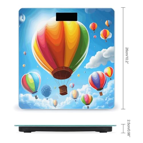 Báscula digital de baño con diseño globo aerostático y pantalla LCD miniatura 2