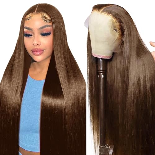 Perruque cheveux humains Tunfine lace frontale HD droite 180% densité