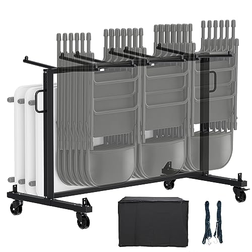 Chariot pliable pour chaises charge 250 kg pour éviter le port de charges lourdes