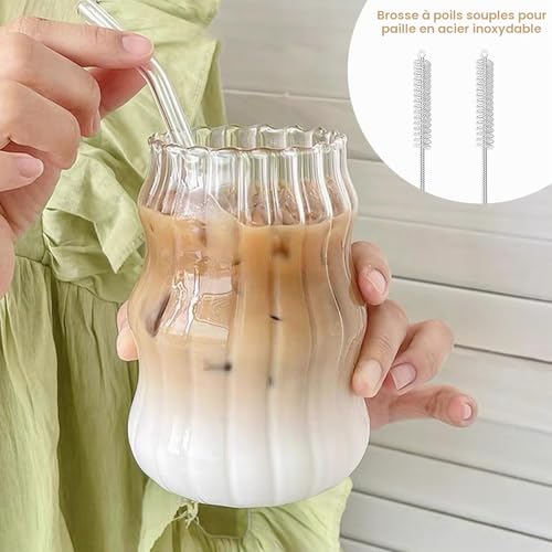 Verres à dessert ondulés et design de 500 ml pour table raffinée