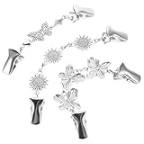 CTIRCHIU 3個 花朵ヴィンテージセータークリップ レディースカーディガンクリップ 蝶と花モチーフ 衣類用メタル装飾ピン ストール留め 多機