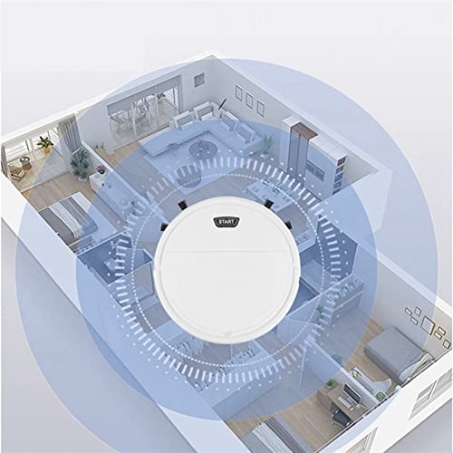 Robot aspirateur et mop blanc pour sols durs et tapis