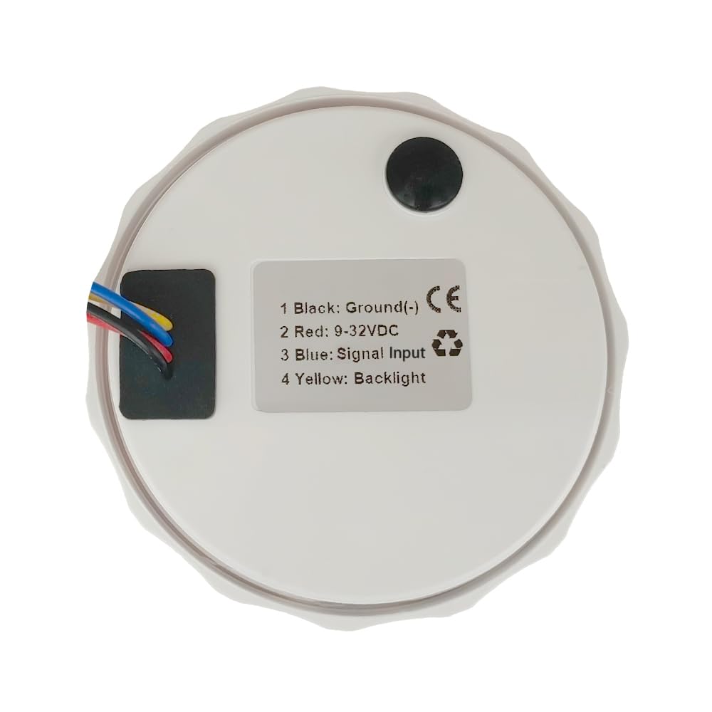 ELING 85 mm Ruderwinkelmessgerät, Anzeigemessgerät 0–190 Ohm mit passendem Sensor für Seeschiffe Yachten mit Hintergrundbeleuchtung 12 V 24 V