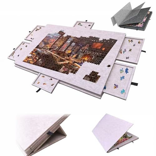Planche de puzzle 1000 pièces pliable avec étui de rangement pour protéger vos jeux des chats