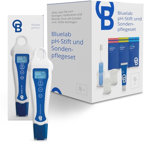 Bluelab pH-Pen & Care Kit mit Kalibrierlösung, Aufbewahrung & Pinsel – digitaler Tester für pH & Temperatur in Boden/Lösungen, sorgt für optimale Pflanzengesundheit & Ertrag