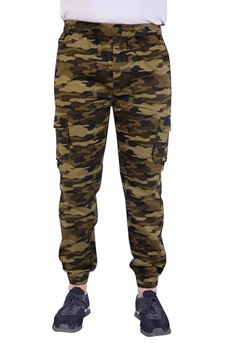 Image of Men's Cotton Regular Fit Camouflage Jogger | Elastic Waist Sports Trackpants | Activewear for Everyday Use