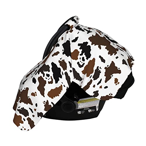Image of Cow Car Seat Covers for Babies Carseat Canopy Cover Nursing Cover for Boys Girls Baby
